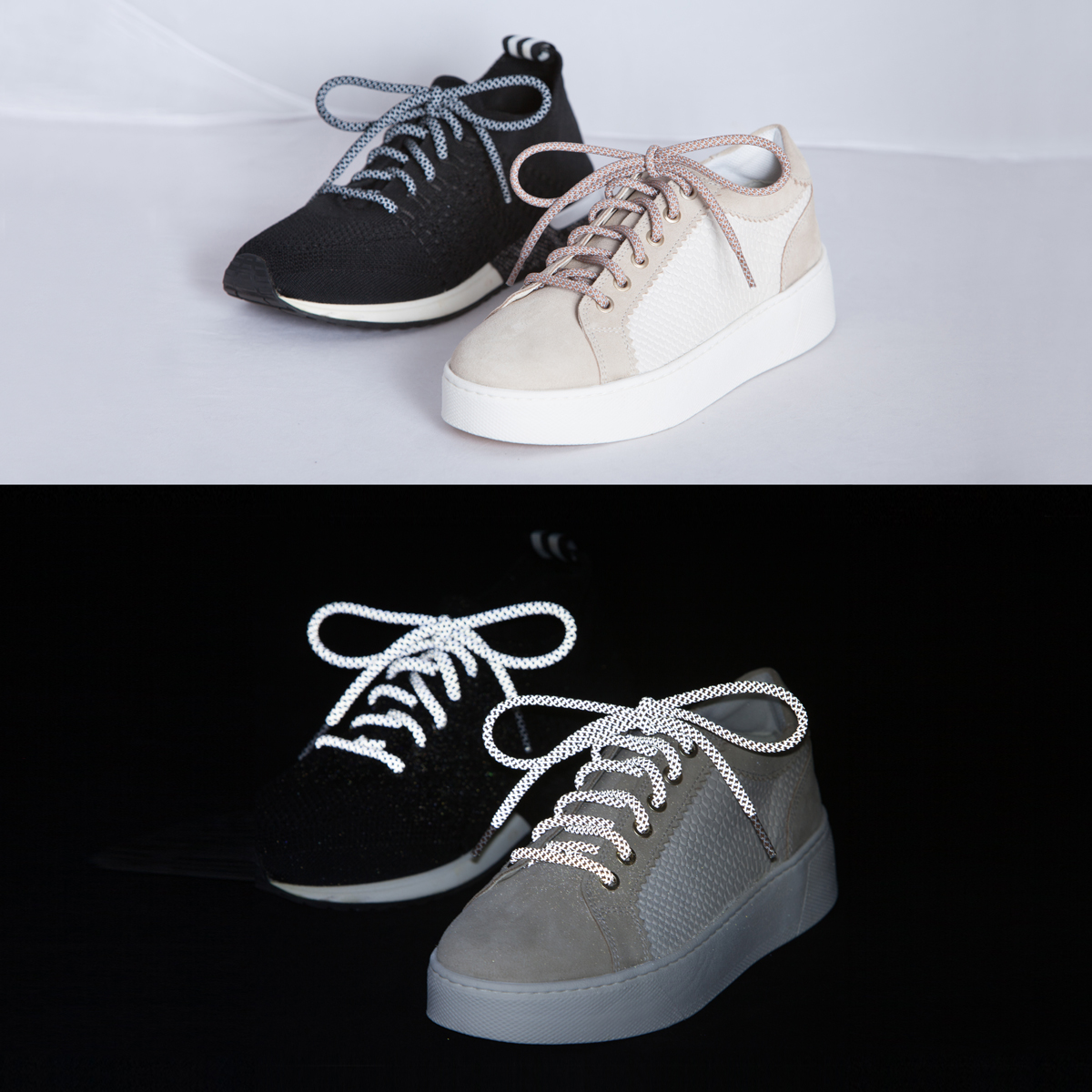 Reflexní tkaničky kulaté oranžové 120 cm