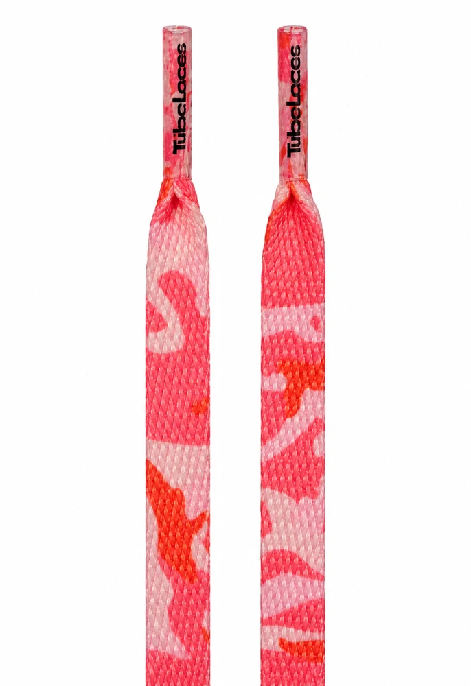 Maskáčové tkaničky TUBELACES Camo pink