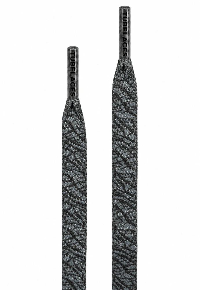 Šedé tkaničky TUBELACES Elephant dk.grey/lt.grey