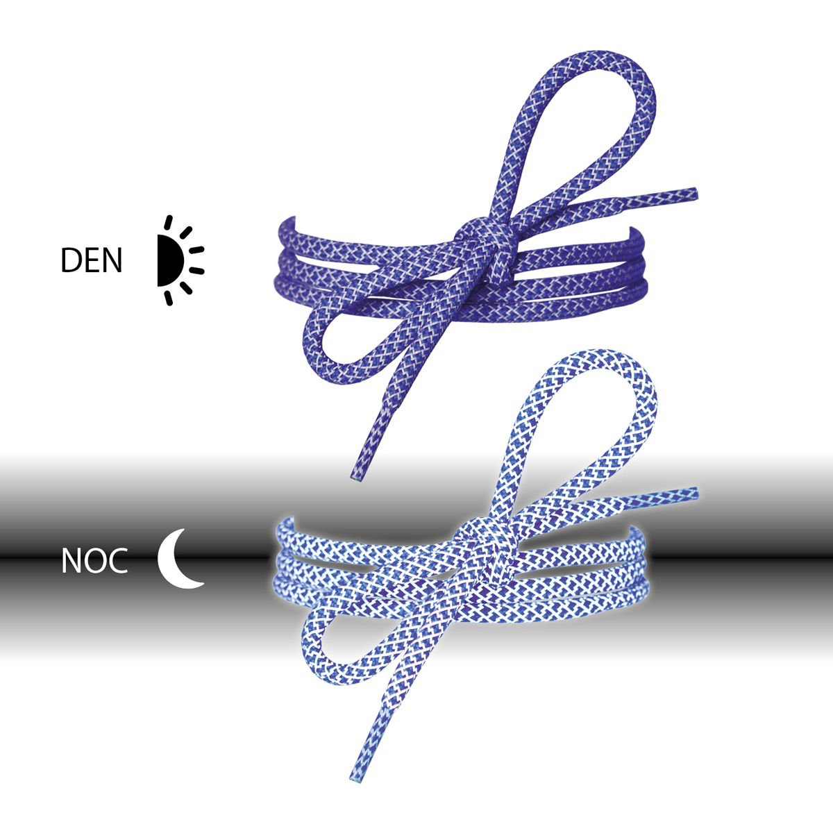 Reflexní tkaničky kulaté tmavě modré 120 cm