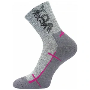 Ponožky VoXX® WALLI šedé melé chodidlo světle šedé a fuxia