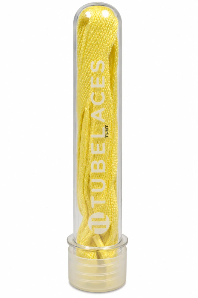 Žluté tkaničky neonové TUBELACES Neonyellow