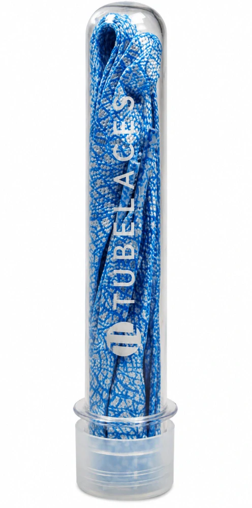 Modrobílé tkaničky TUBELACES Elephant blue/white