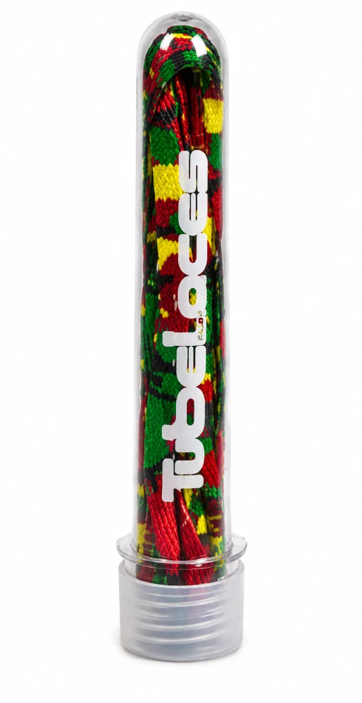 Maskáčové tkaničky TUBELACES Camo rasta