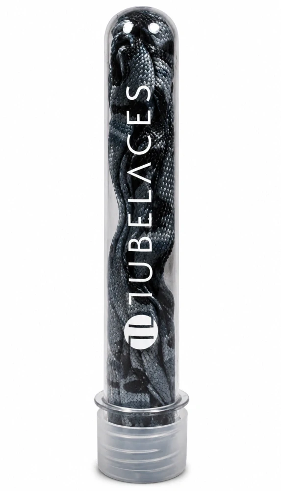 Maskáčové tkaničky TUBELACES Camo grey