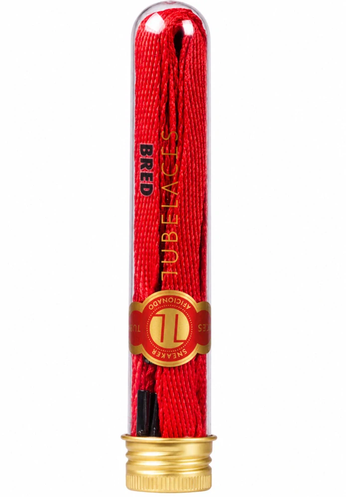 Tkaničky TUBELACES GOLD červená/nápis BRED