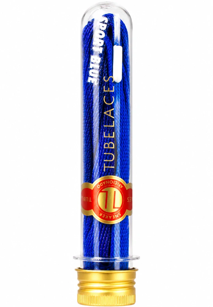 Tkaničky TUBELACES GOLD modrá/nápis SPORT BLUE