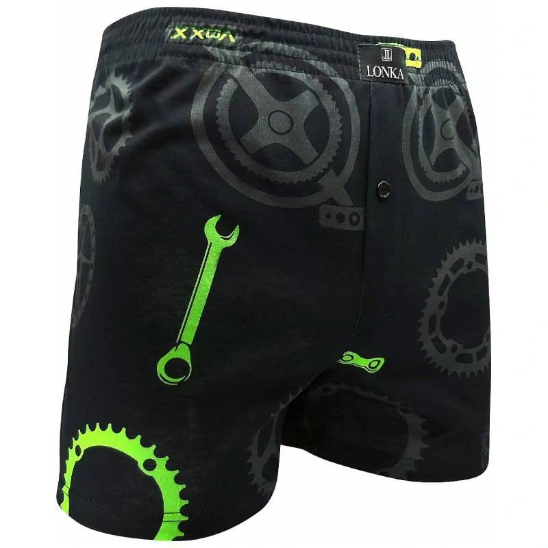 Pánské bavlněné trenýrky Lonka® KARLOS BIKE díly černé 