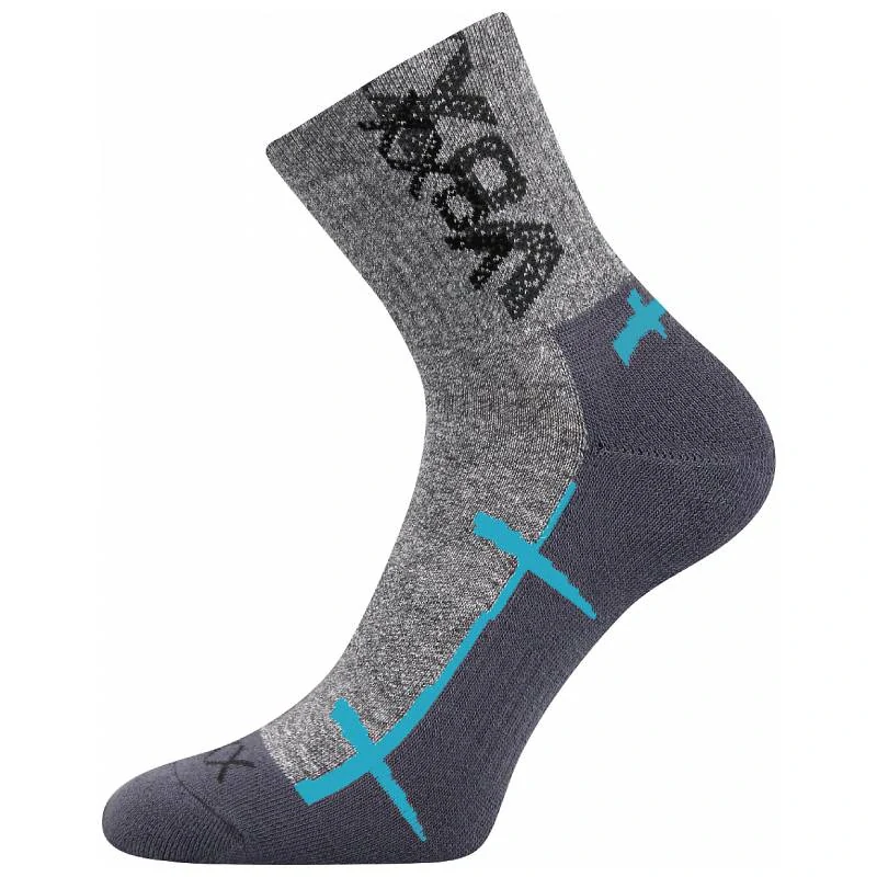 Ponožky VoXX® WALLI šedé melé chodidlo světle šedé s modrou