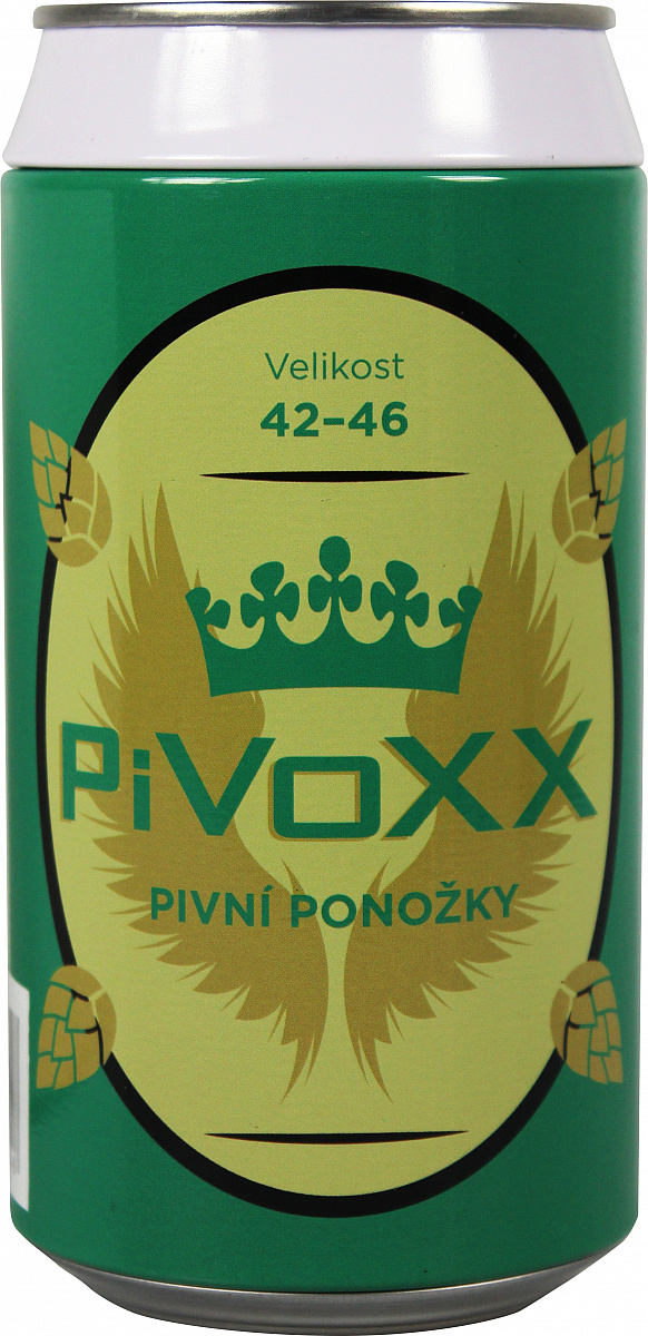 Ponožky PiVoXX šedé + plechovka