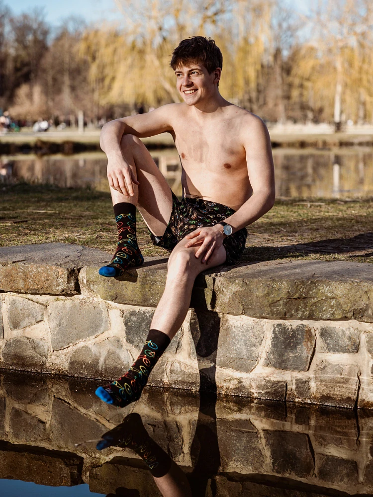 Pánské bavlněné trenýrky Lonka® KARLOS BIKE černé