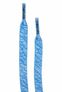 Modrobílé tkaničky TUBELACES Elephant blue/white