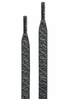 Šedé tkaničky TUBELACES Elephant dk.grey/lt.grey