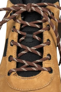 Trekové tkaničky kulaté hnědobéžové